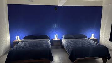 Deluxe Double Room, 2 Queen Beds, Private Bathroom, Pool View | Premium bedding, down comforters, laptop workspace, iron/ironing board