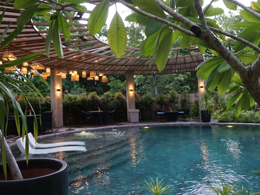 Outdoor pool, open 7:00 AM to 7:00 PM, sun loungers