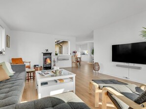 Televisión y chimenea