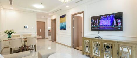 Deluxe Apartment, Balcony, City View | 1 bedroom, desk, laptop workspace, blackout curtains