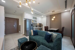 Deluxe Apartment, Balcony, City View | 1 bedroom, desk, laptop workspace, blackout drapes