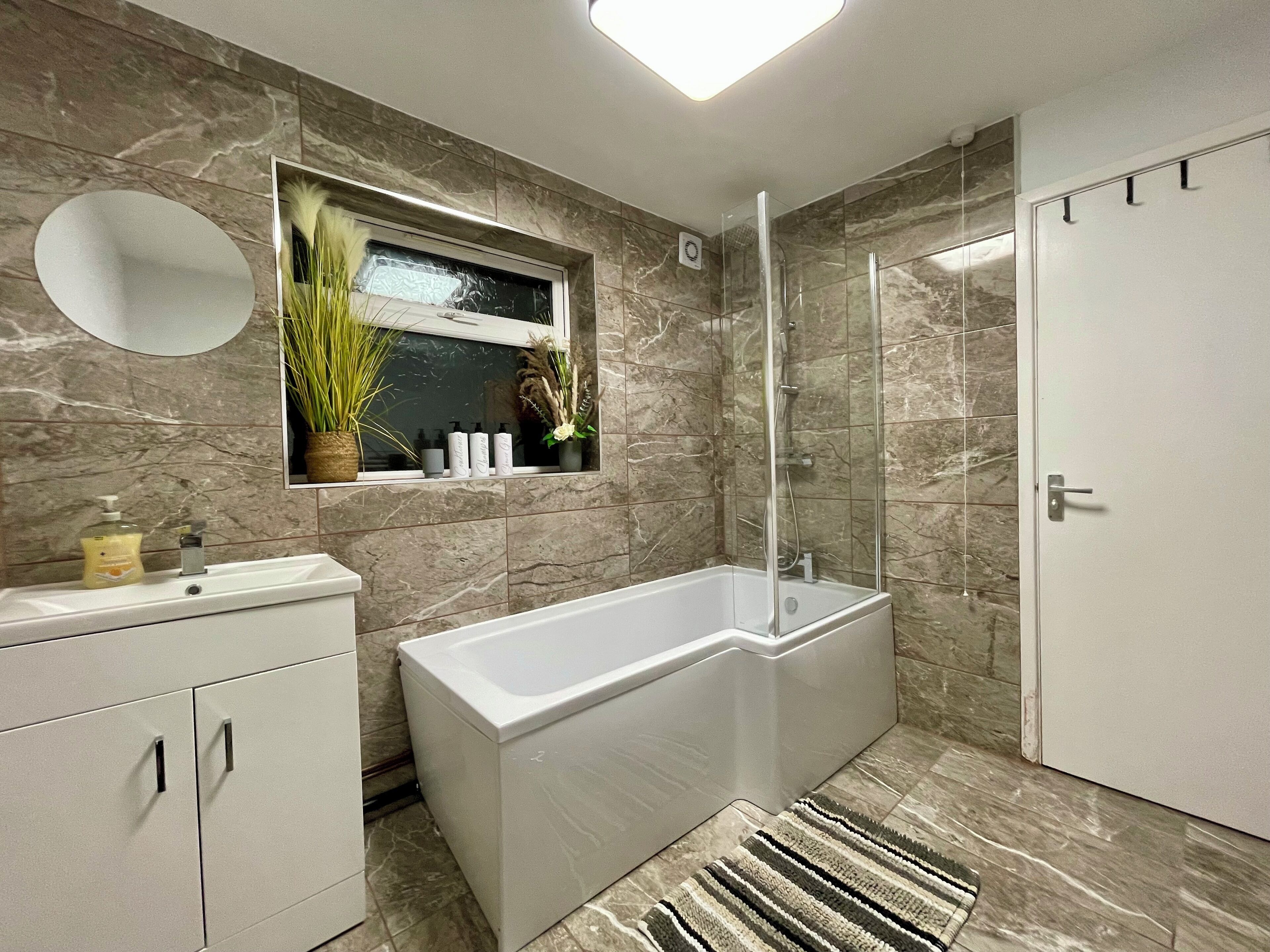Towels, soap, toilet paper