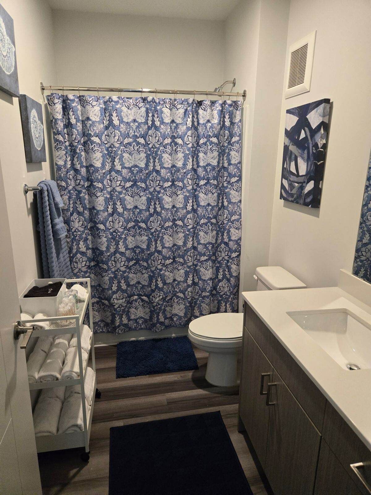 Hårføner, håndklær, såpe og toalettpapir