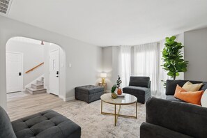 TV, fireplace, offices