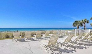 Terrace/patio - Beachfront Bliss 200E-Gulf Views-Sleeps 4 (Panama City Beach)