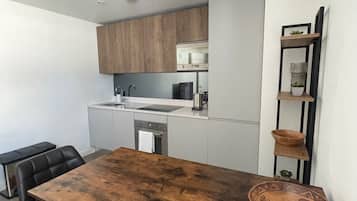 Apartment | Private kitchen | Fridge, microwave, oven, stovetop