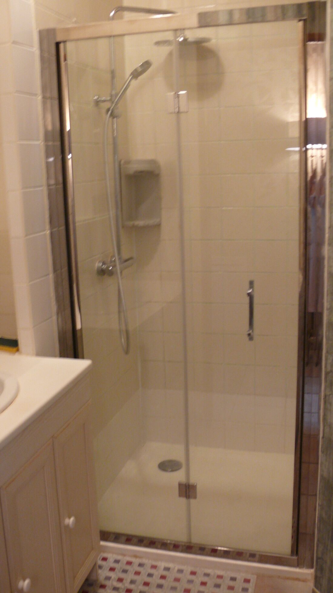 Regadera y papel de baño 