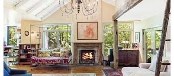 8-bedroom house & barn boardering the Catskill Mountain Preserve and family farm