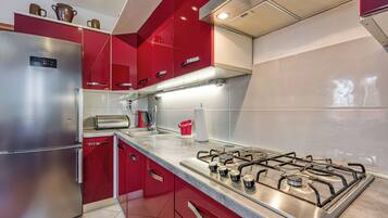 Standard Apartment, 1 Bedroom (Apartment Kaya) | Private kitchen | Fridge, microwave, oven, stovetop