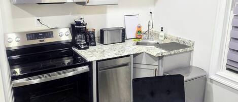 Microwave, oven, stovetop, dishwasher