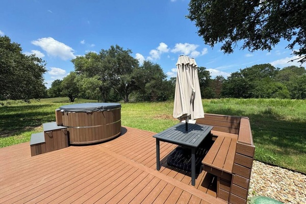 Outdoor deck and seating area