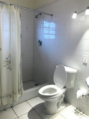 Shower, towels, soap
