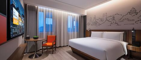 Habitación básica doble | Caja fuerte, cortinas opacas, wifi gratis