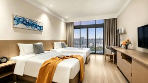 สตูดิโอ, เตียงเดี่ยว 2 เตียง | เครื่องนอนระดับพรีเมียม, ผ้านวมขนเป็ด, โต๊ะทำงาน