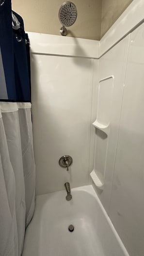 Hair dryer, towels, toilet paper