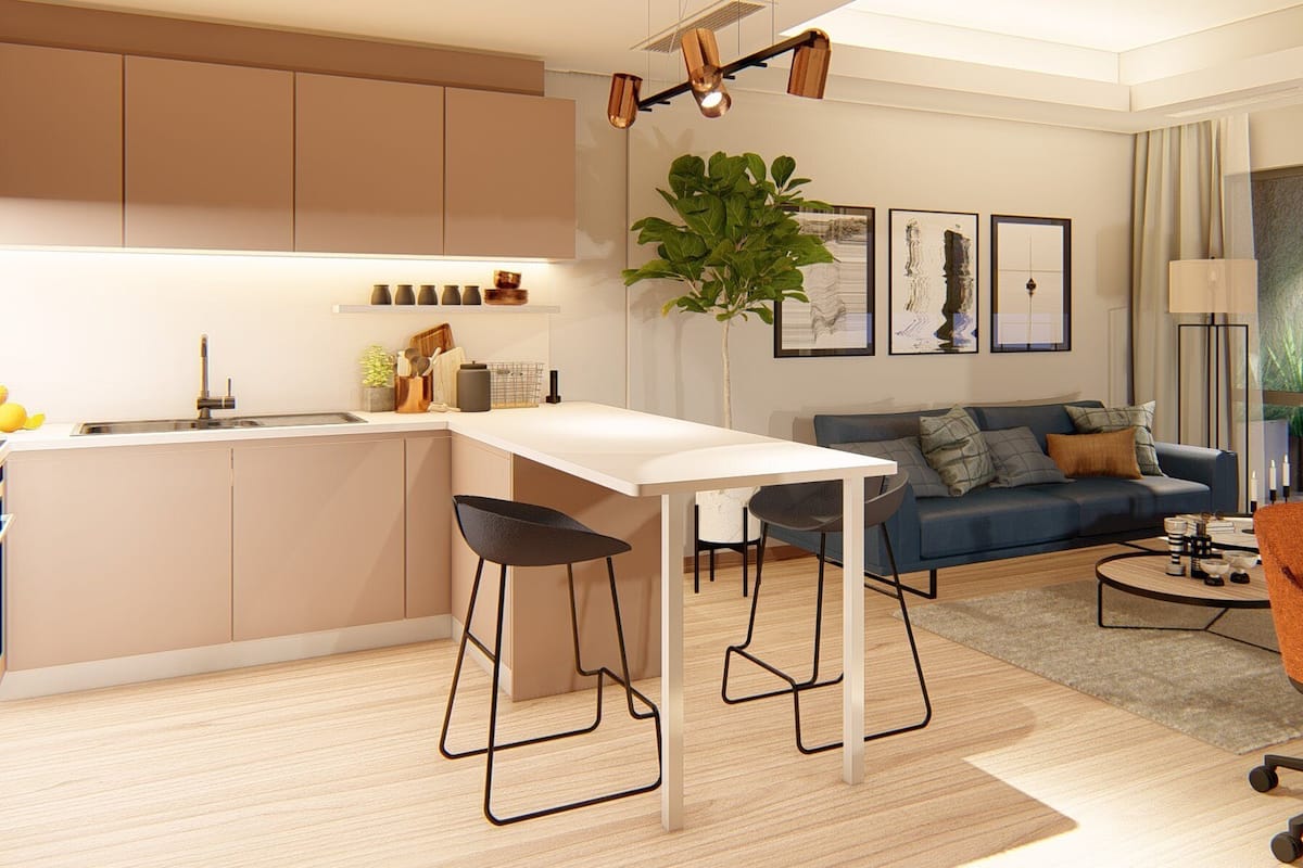 Deluxe Apartment, 1 Bedroom | Living area | 40-inch flat-screen TV with cable channels