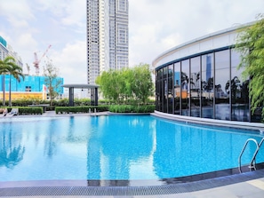 2 indoor pools, open 8:00 AM to 10:00 PM, pool umbrellas, pool loungers - Trion KL Residence by Sleepy Owl Suites (Kuala Lumpur)