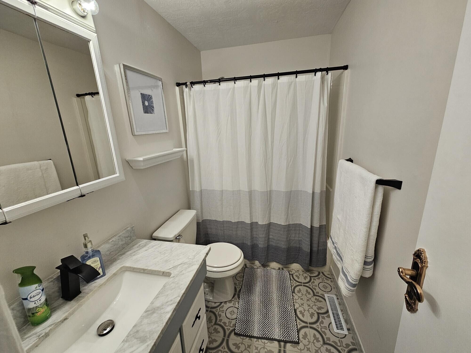 Secador de pelo, toallas, jabón, shampoo