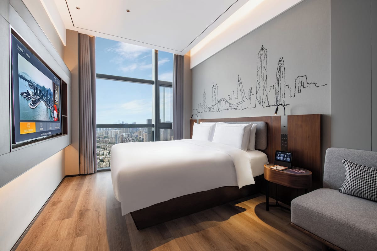 In-room safe, desk, laptop workspace, blackout curtains