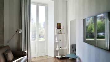 Suite Design, balcon, vue ville | Coin séjour