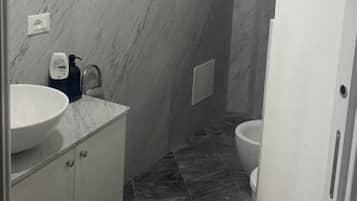 Dusche, Haartrockner, Bidet, Handtücher