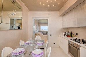 Fridge, oven, dishwasher, coffee/tea maker