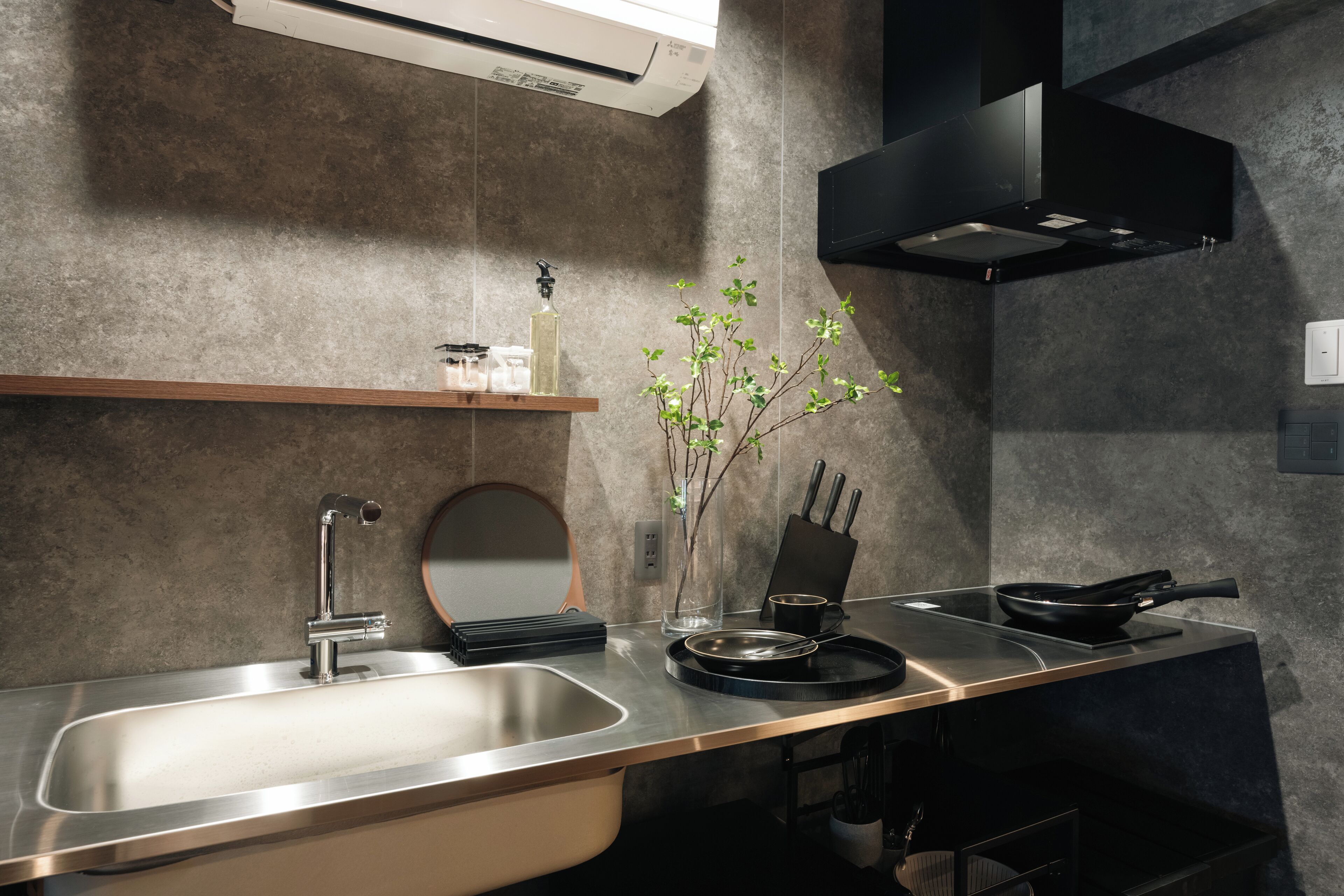 Habitació bàsica, no fumadors (WATER) | Cuina privada | Frigorífic petit, microones, placa de cuina i bullidora elèctrica 