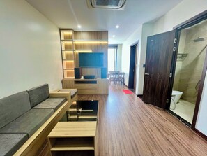 LĂ€genhet Deluxe | 1 sovrum, gratis produkter i minibar, skrivbord och gratis wi-fi