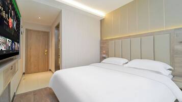 Hypo-allergenic bedding, down comforters, memory foam beds, in-room safe