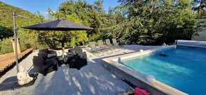 Outdoor pool - Small vacation home for 4 people. Pets allowed. (Banne)