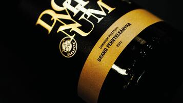 Een fles wijn met een etiket waarop de tekst "DOMAINE PICHETTE GRAND FECHELEANYKA 2022" staat.