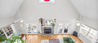 Gorgeous chalet perched on a hill with pool and tennis court access