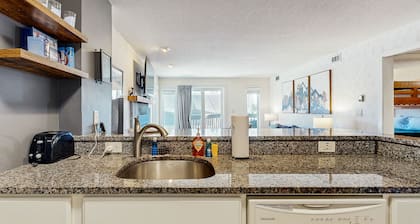 Ski-in/out mountainside condo w/ mountain views, private deck, fireplace, w/d