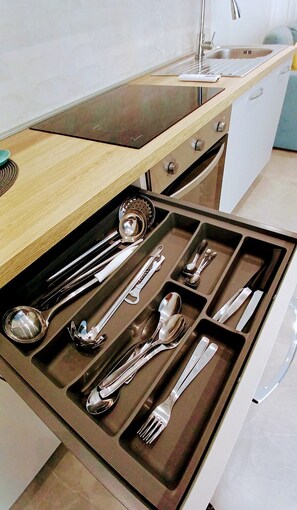 Fridge, oven, stovetop, dishwasher