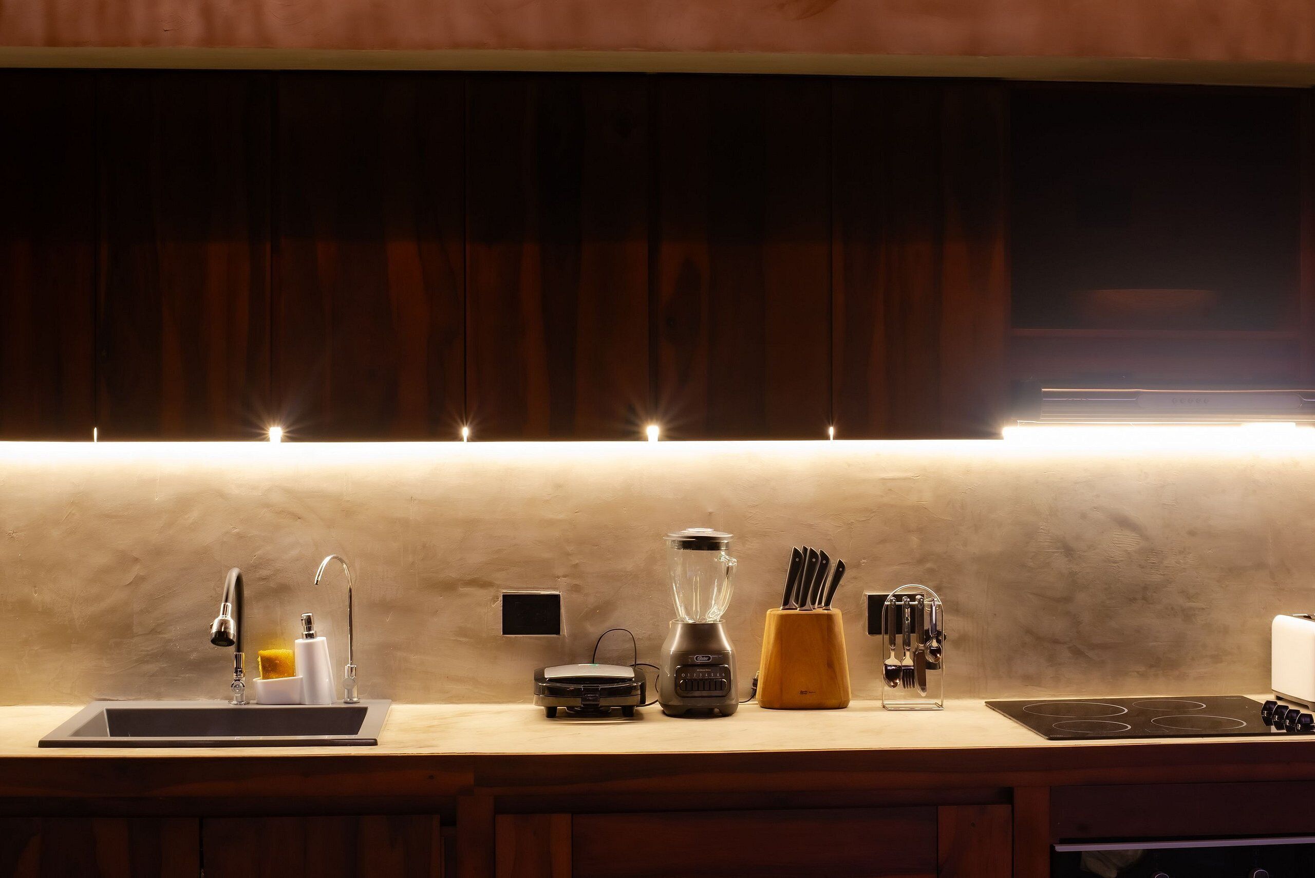 Fridge, oven, cookware/dishes/utensils