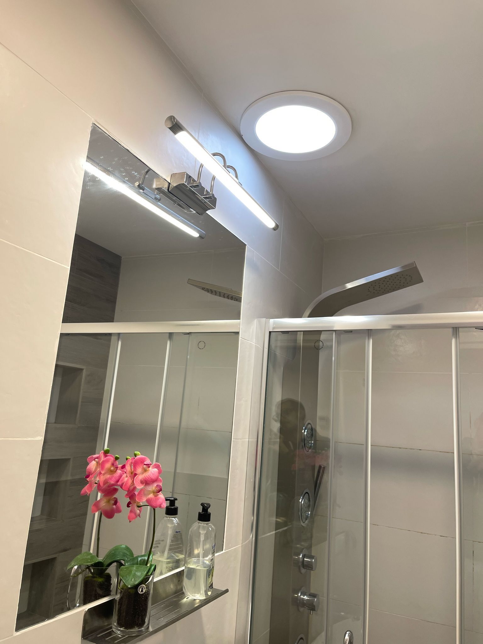 Ducha, secador de pelo, bidé y toallas