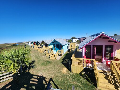 "Barbie"  Bunkie adorable beach tiny home, Barbie Bunkie beach glamping cabin
