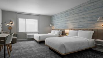 Studio, 2 queensize bedden | 1 slaapkamer, luxe beddengoed, een bureau, een strijkplank/strijkijzer