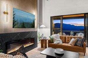 Smart TV, fireplace, video games, books