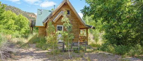 Cabaña, 1 habitación, vista a la montaña | Tabla de planchar con plancha, cuna de viaje y wifi gratis