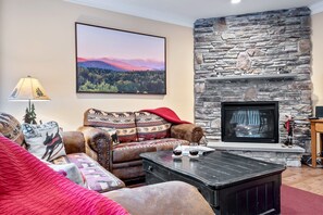 TV, fireplace, video games
