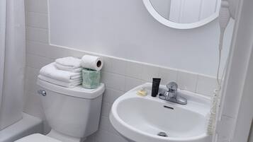 Sèche-cheveux, serviettes fournies, savon, papier toilette