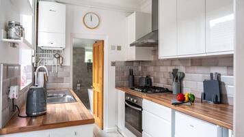 Fridge, microwave, oven, toaster