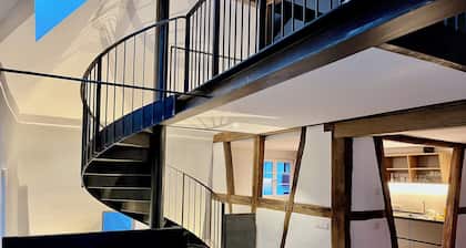 Renovated half-timbered house, Nothweiler house, old barn, traditional and modern