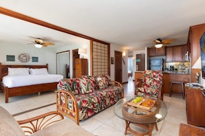 Condo, Multiple Beds (Alii Villas #135 Oceanfront, Remodele) | Living area - Alii Villas #135 Oceanfront, Remodeled With AC! (Kailua-Kona)