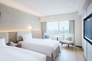 プレミアム ルーム シングルベッド 2 台 (Canal View) | デスク、WiFi (無料)、ベッドシーツ