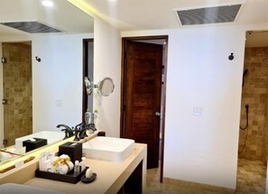 淋浴设施、吹风机、毛巾、肥皂