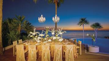 Outdoor banquet area