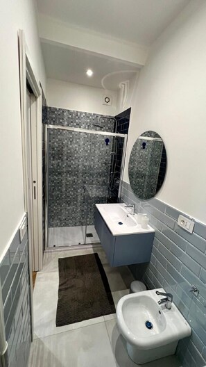 Ducha, secador de pelo, bidet, toallas