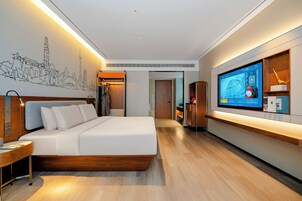 商务单人房, 城市景观 | 办公桌、笔记本电脑工作区、免费 WiFi